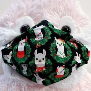 Face Mask Christmas Llama